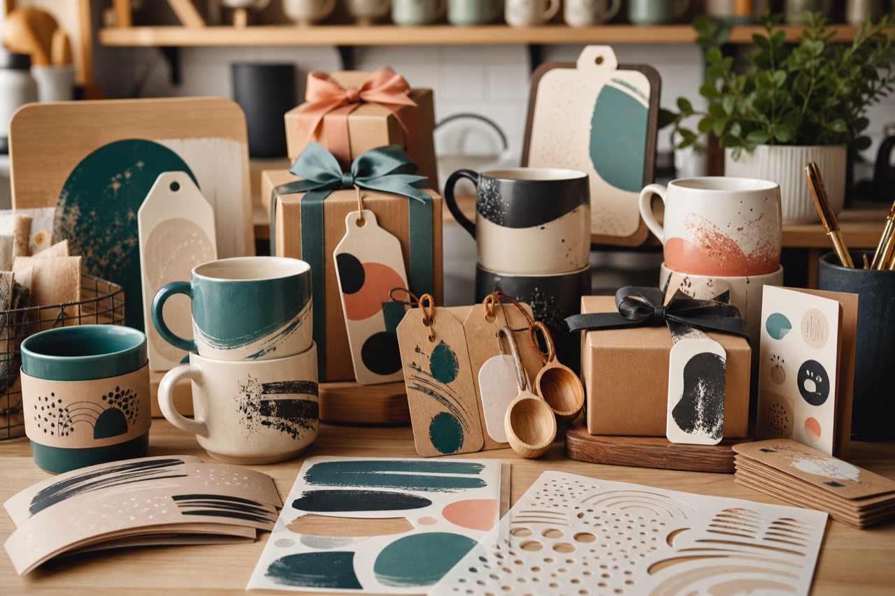 Coffee bar mug gifts with mugs signs and personalized kitchen accessories