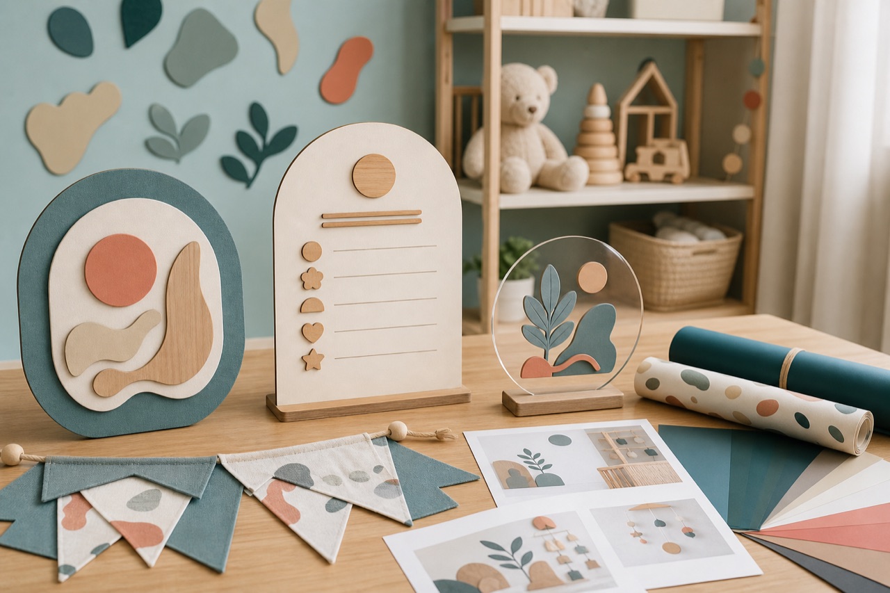 Tasteful nursery and kids decor craft concept