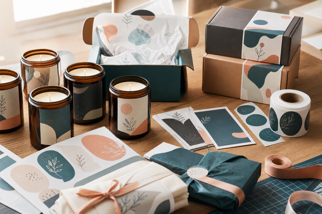 Small business packaging and label system craft concept